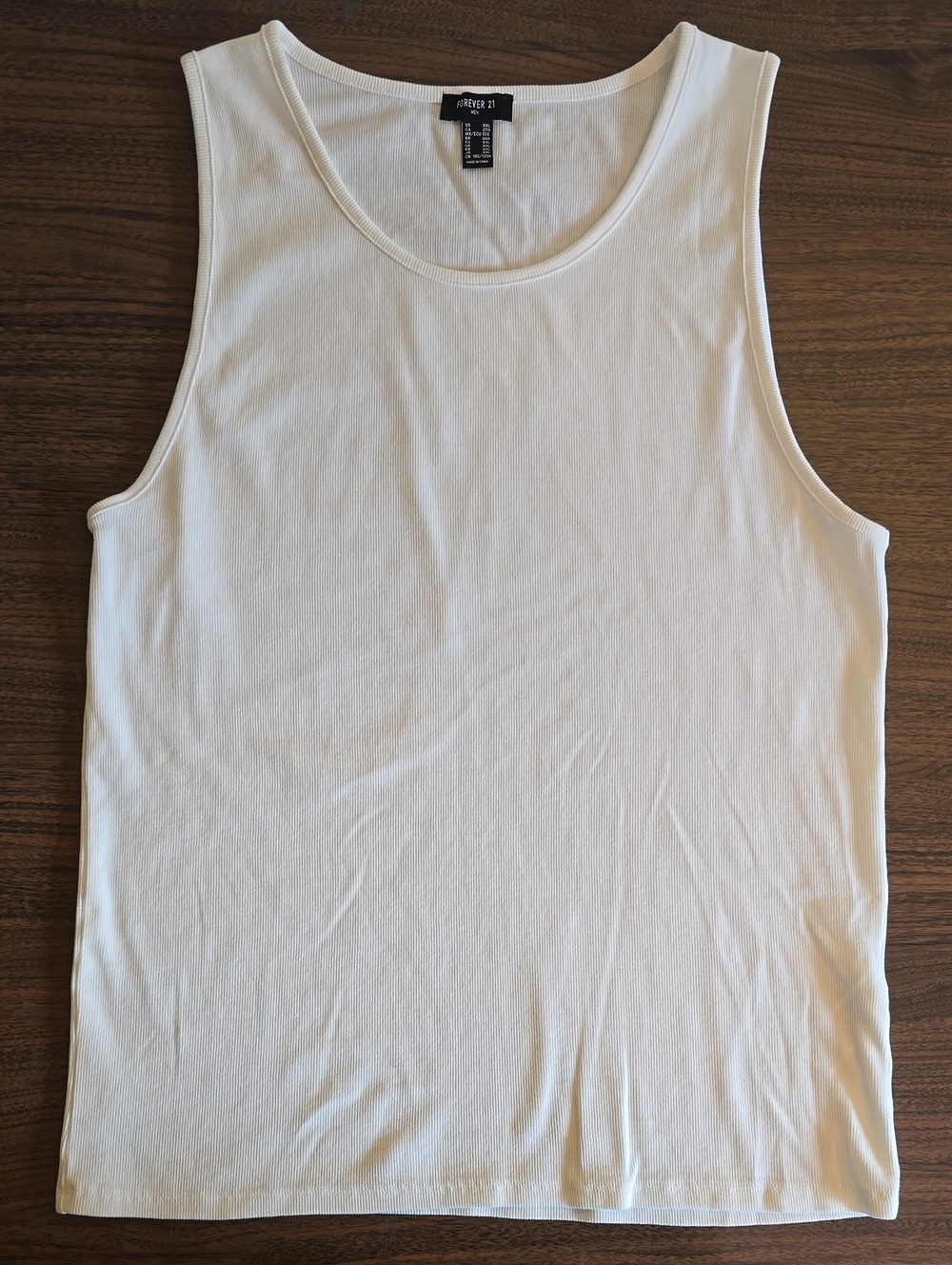 Forever 21 Men's White Scoop Neck Tank Top